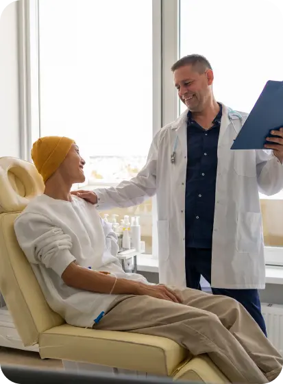 Patient relaxing during an infusion at Oasis Family Health