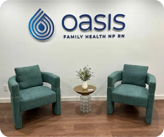 Comfortable seating area at Oasis Family Health